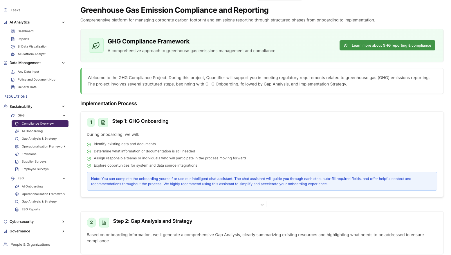 Quantifier Platform - GHG Compliance and Reporting